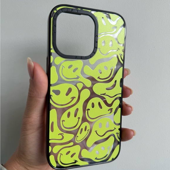 Casetify Neon Yellow Smiley Face iPhone 16 Pro Case Casetify Neon Yellow Smiley Face iPhone 16 Pro Case